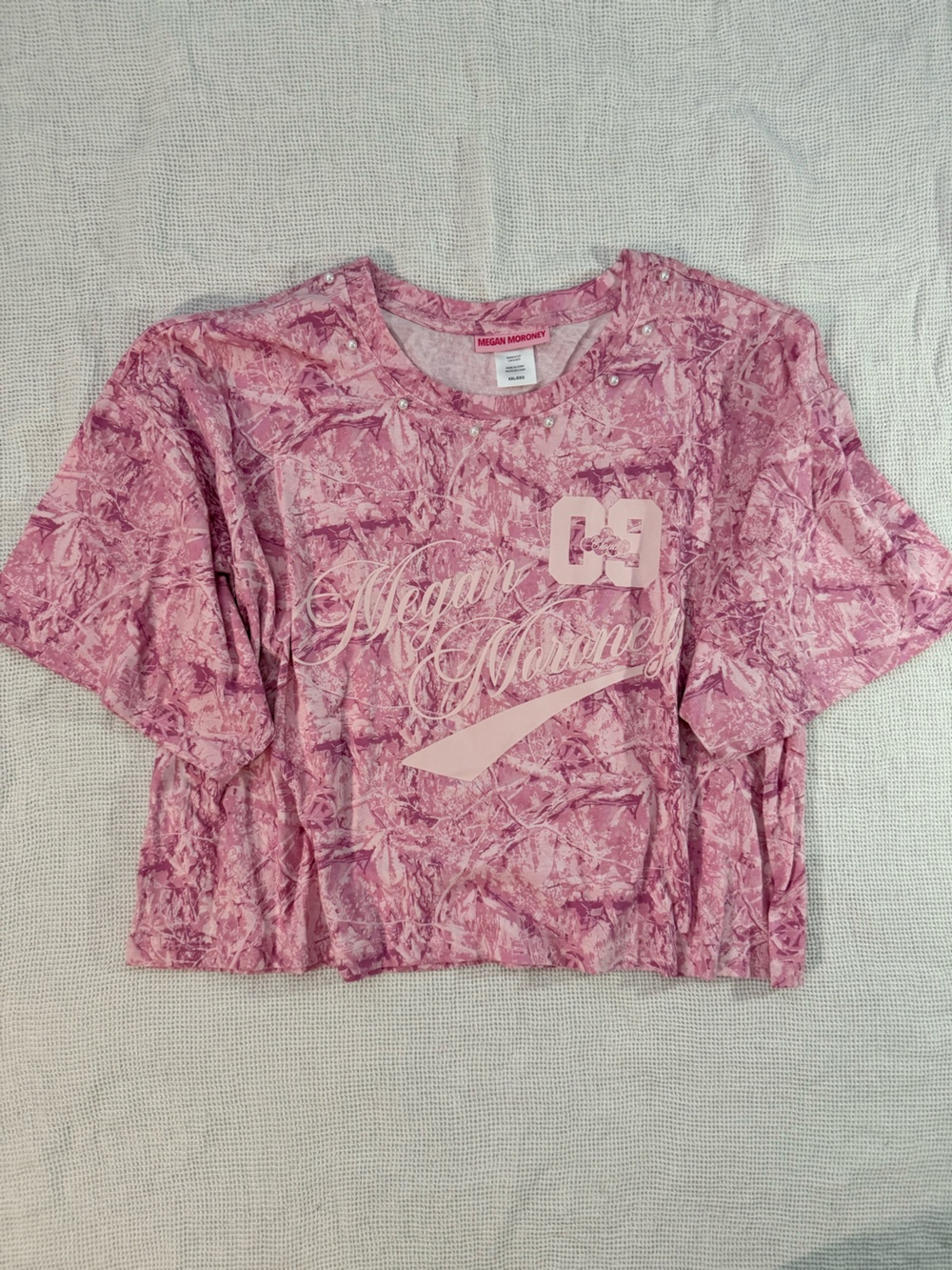 Megan Moroney Pink & white cropped tee - XXL